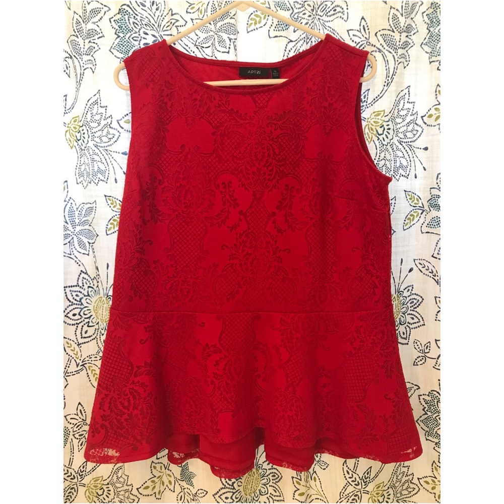 Apt 9 Red Sleeveless Flare Top in Size XL